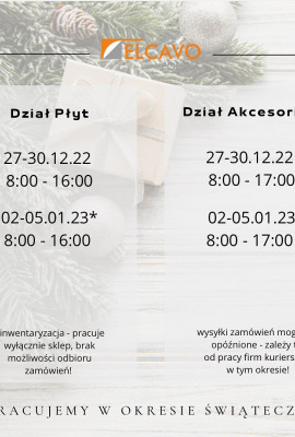 JAK PRACUJEMY W OKRESIE ŚWIĄTECZNYM?